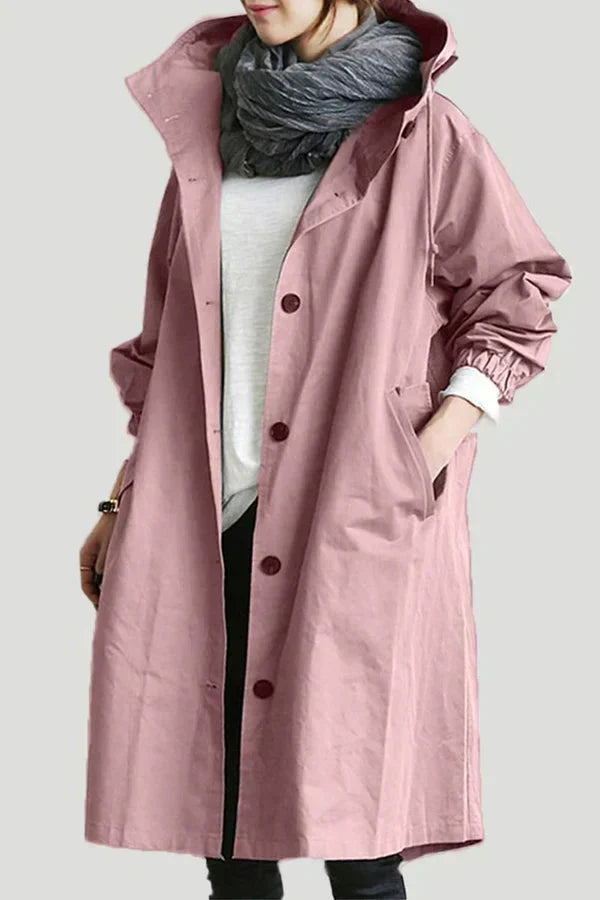 Stijlvolle Comfortabele Dames Regenjas Met Capuchon