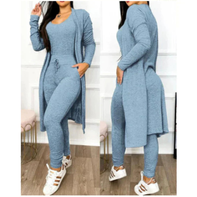 Comfortabele Dames 3-Delige Loungewear Set met Vest