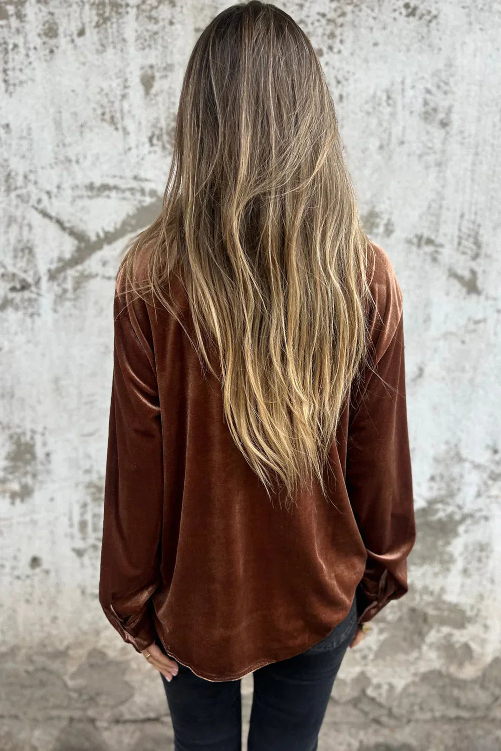 Esther | Velvet Button-Up Blouse