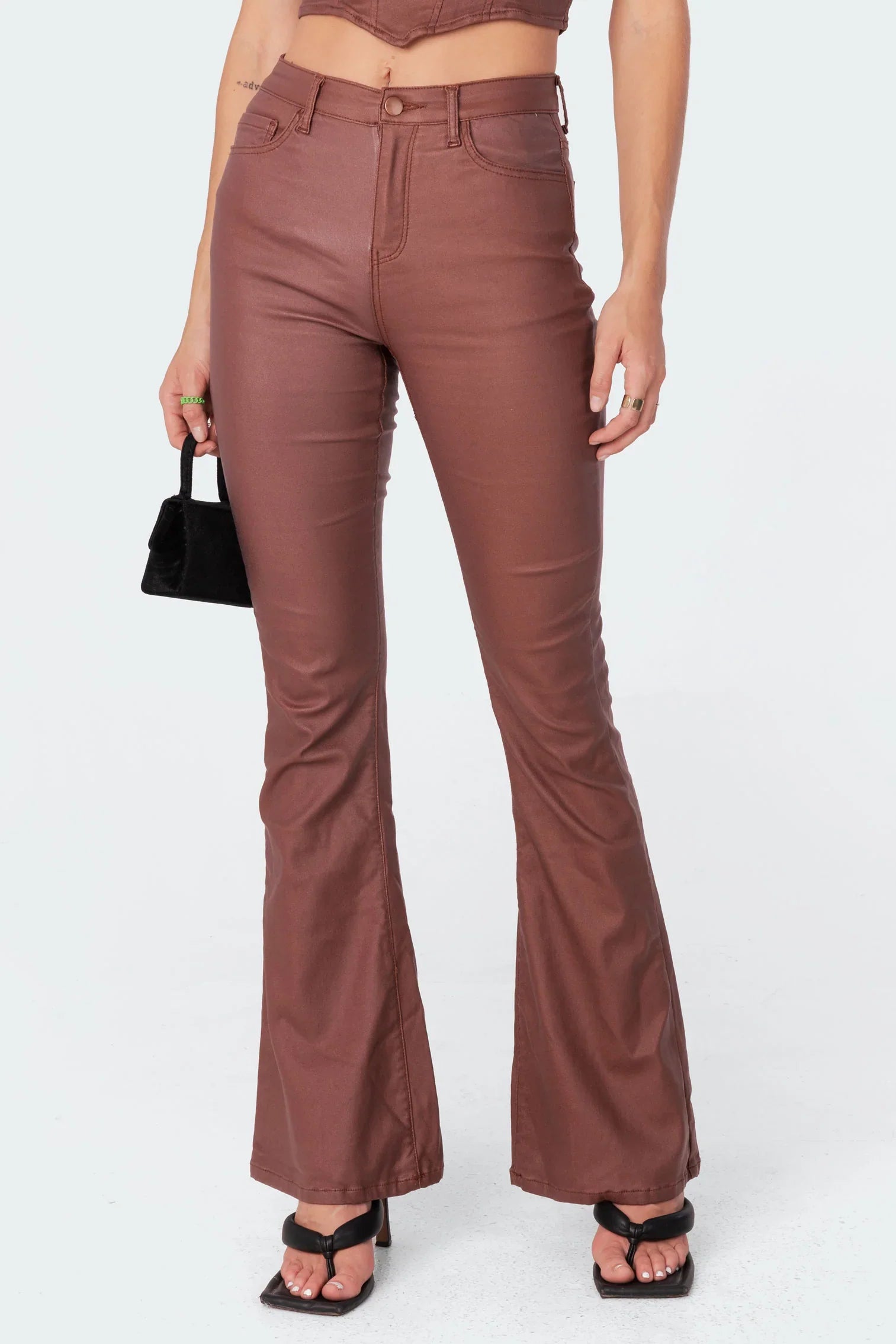 Lisa | Skinny Fit Leren Flare Jeans