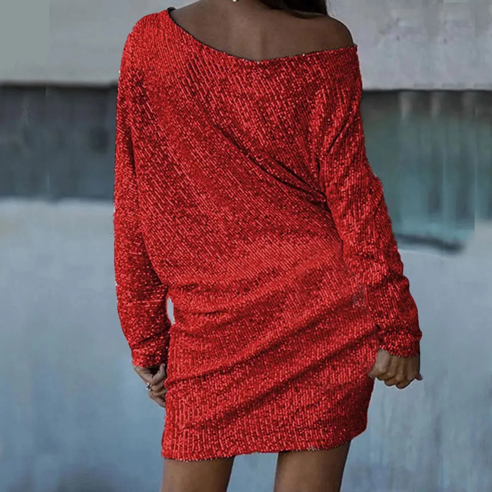 Annie | Sprankelende Paillettenjurk met Off-Shoulder Look