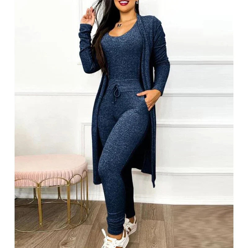 Comfortabele Dames 3-Delige Loungewear Set met Vest