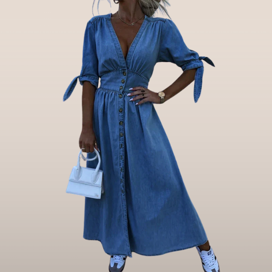 Vanessa | Elegante Denim Jurk - Midi