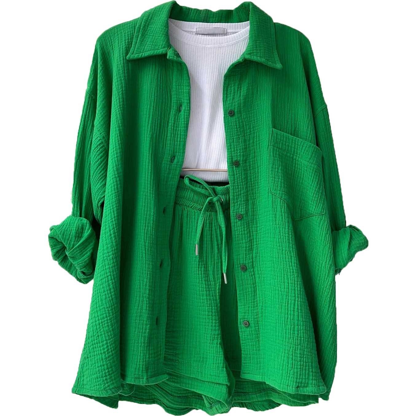Bieke | Luchtige Linnen Short & Blouse Set