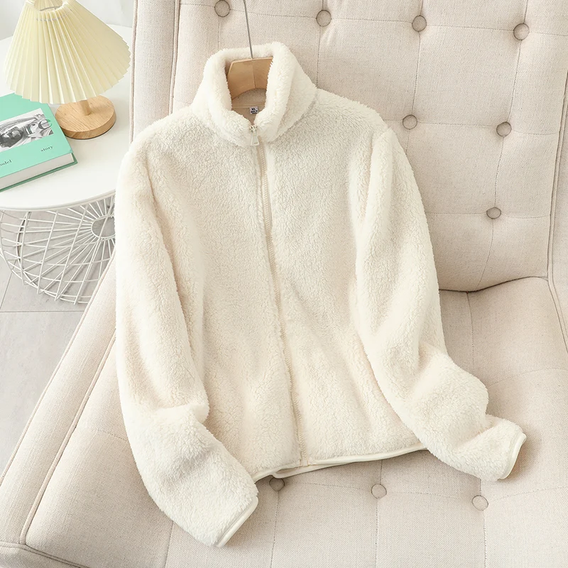 Zacht Warme Dames Fleece Vest met Hoge Kraag en Rits