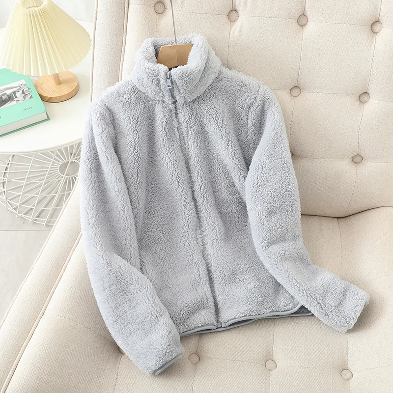 Zacht Warme Dames Fleece Vest met Hoge Kraag en Rits