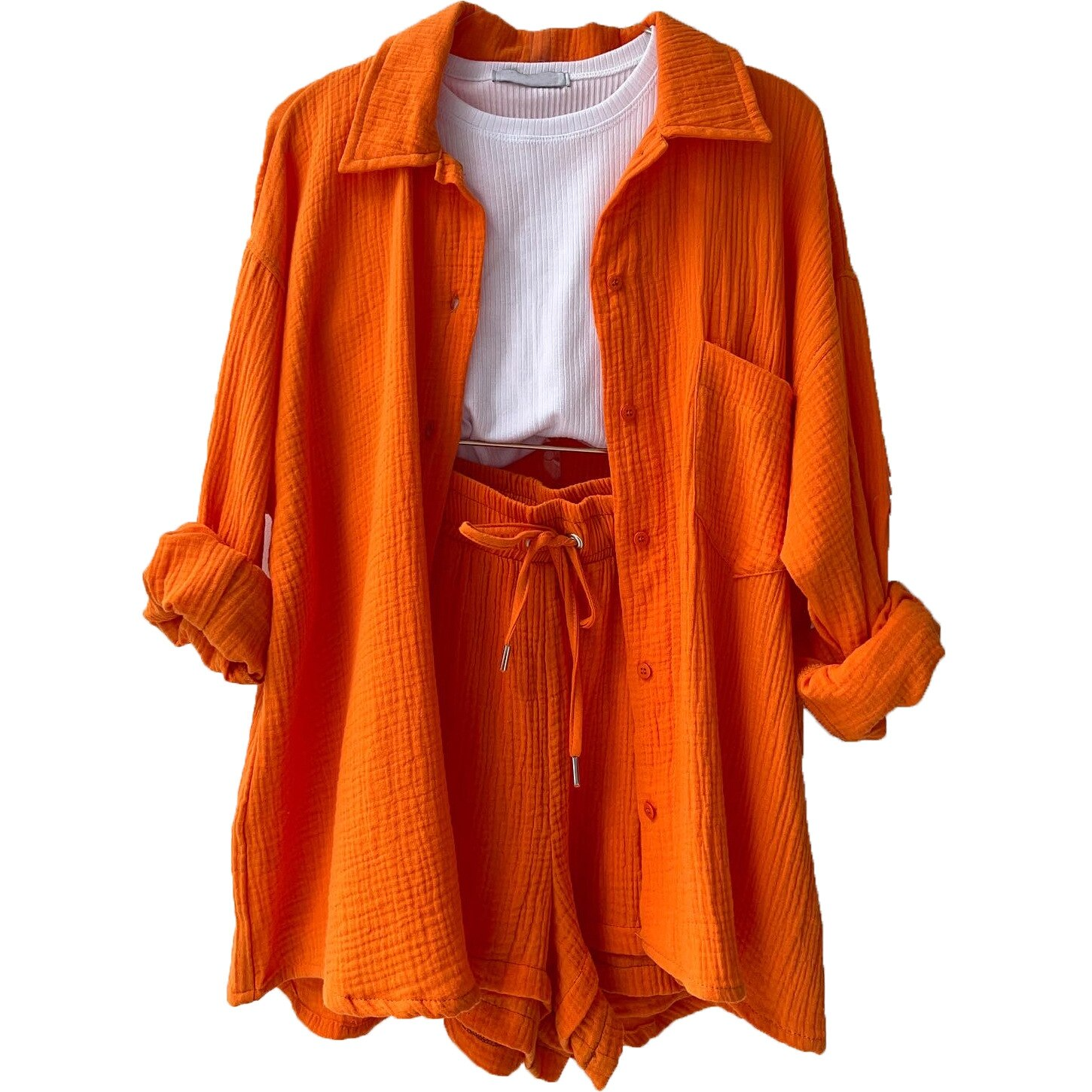 Bieke | Luchtige Linnen Short & Blouse Set