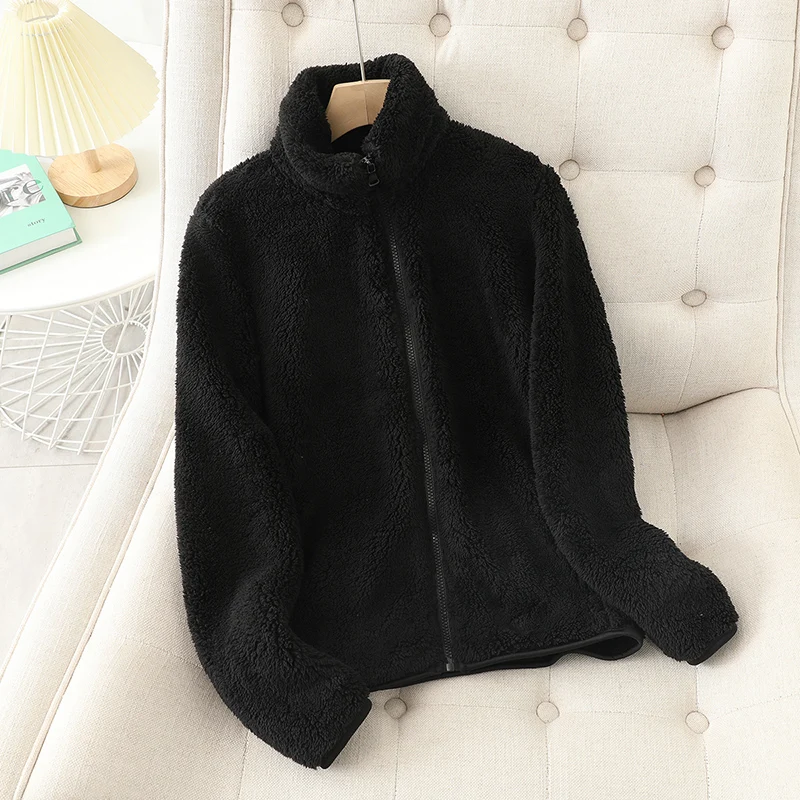 Zacht Warme Dames Fleece Vest met Hoge Kraag en Rits