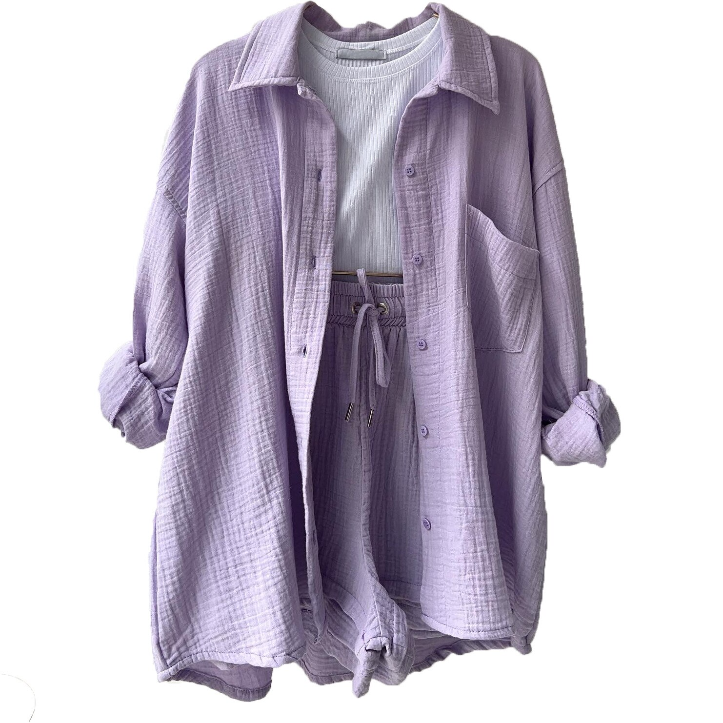 Bieke | Luchtige Linnen Short & Blouse Set