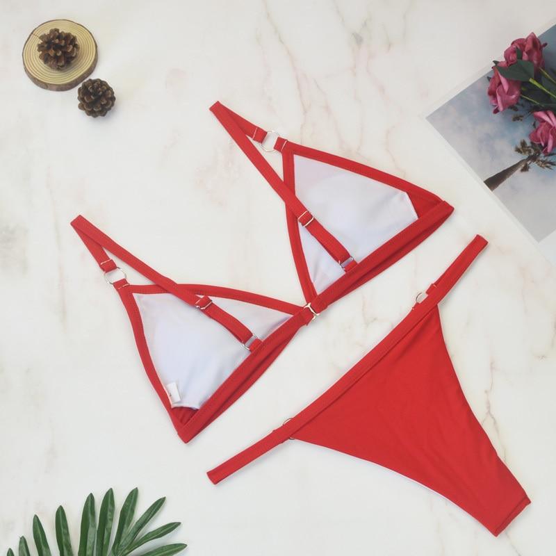 Lanie | Sporty Bikini met Ringdetails en Triangel Top