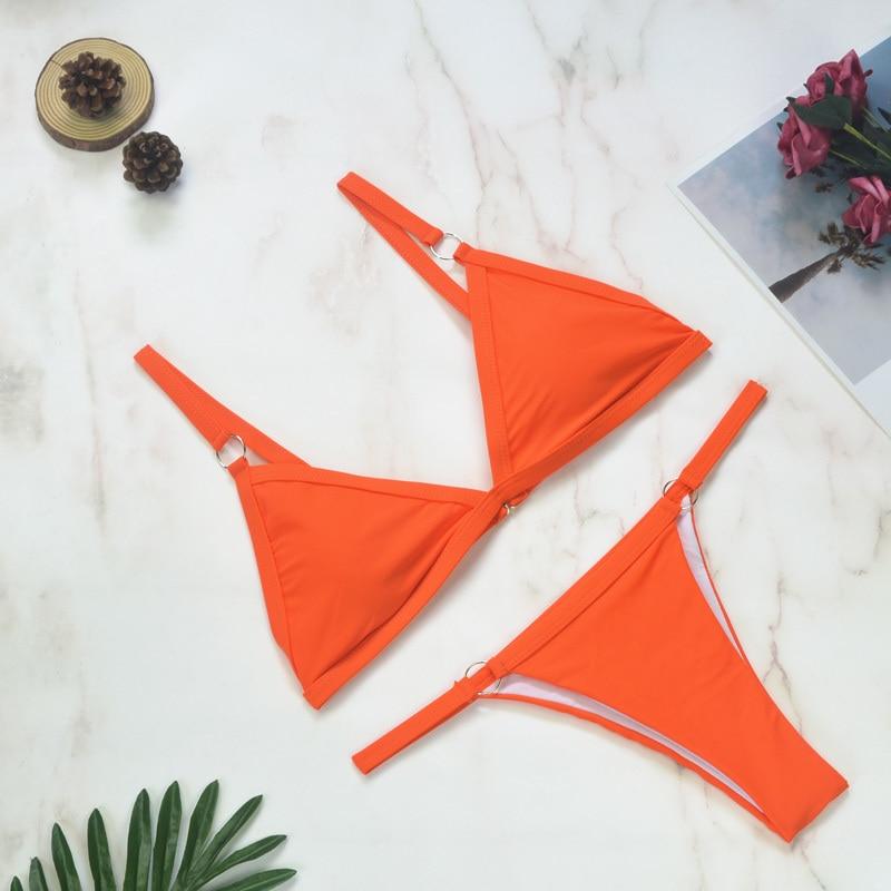 Lanie | Sporty Bikini met Ringdetails en Triangel Top