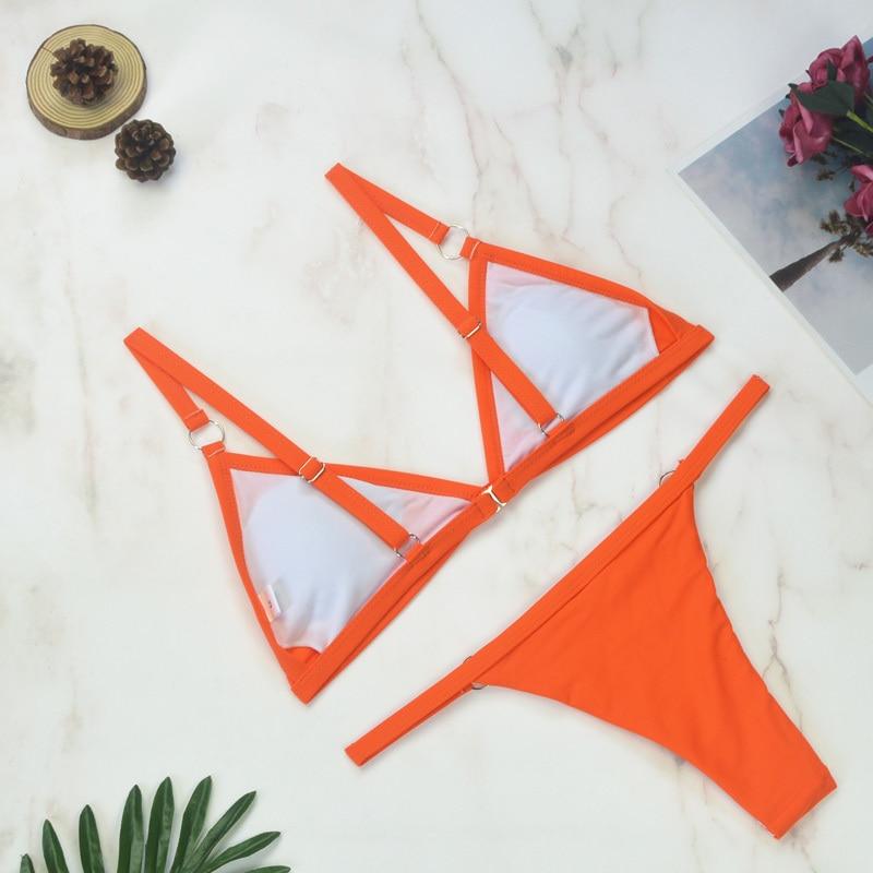 Lanie | Sporty Bikini met Ringdetails en Triangel Top