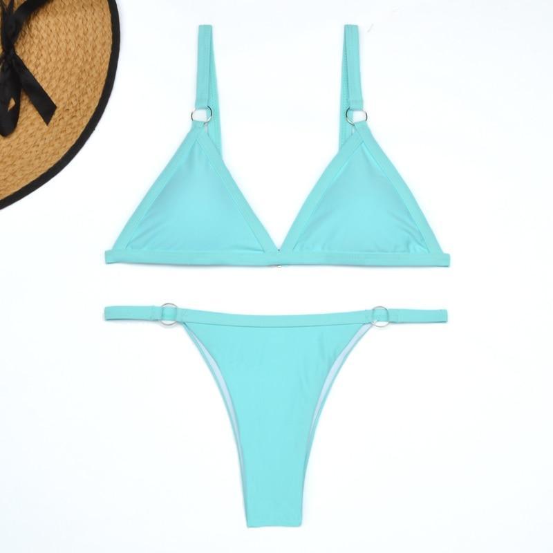 Lanie | Sporty Bikini met Ringdetails en Triangel Top