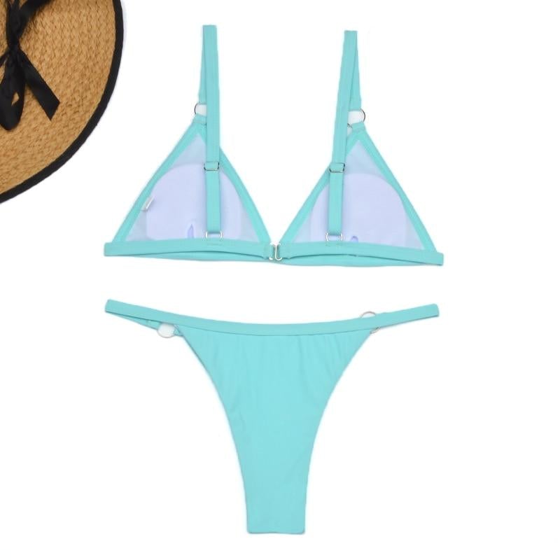 Lanie | Sporty Bikini met Ringdetails en Triangel Top