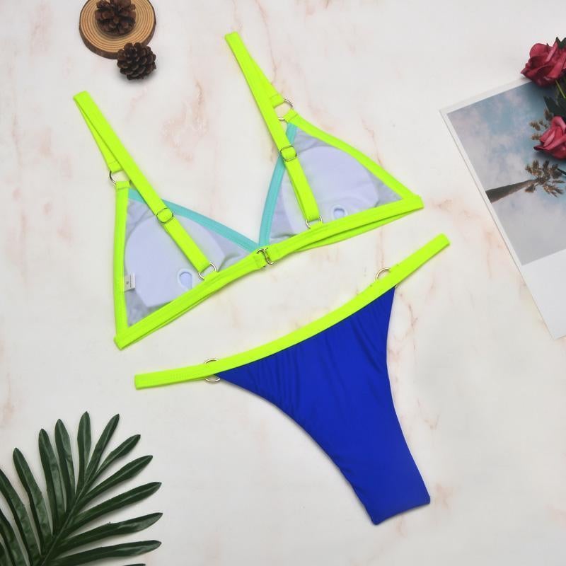Lanie | Sporty Bikini met Ringdetails en Triangel Top
