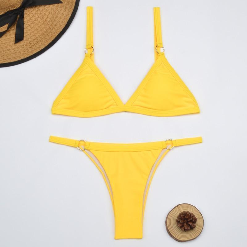 Lanie | Sporty Bikini met Ringdetails en Triangel Top