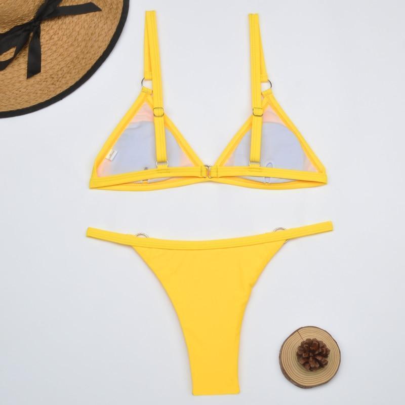Lanie | Sporty Bikini met Ringdetails en Triangel Top