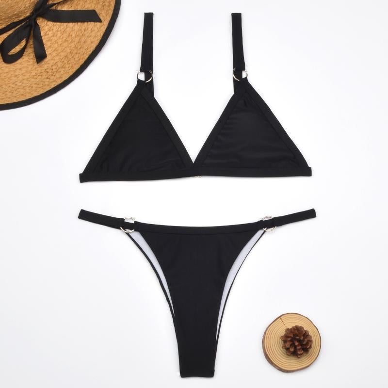 Lanie | Sporty Bikini met Ringdetails en Triangel Top