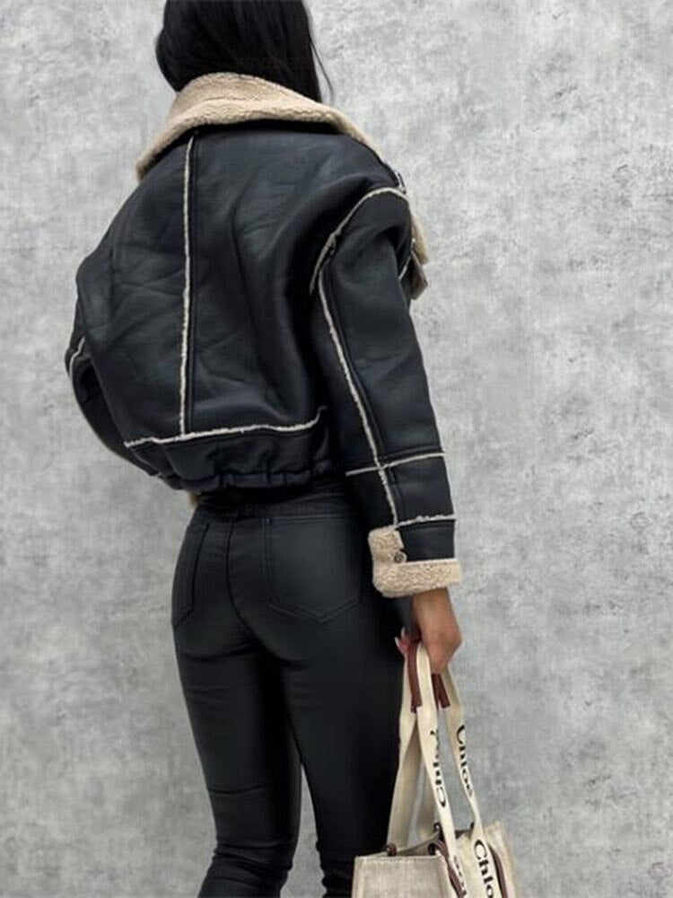 Trendy Dames Jas Met Warme Voering