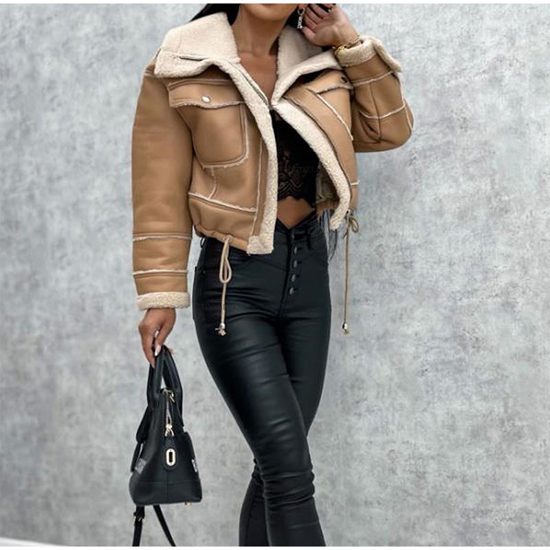 Trendy Dames Jas Met Warme Voering