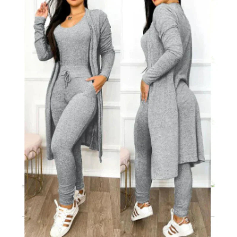 Comfortabele Dames 3-Delige Loungewear Set met Vest