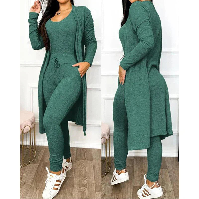 Comfortabele Dames 3-Delige Loungewear Set met Vest