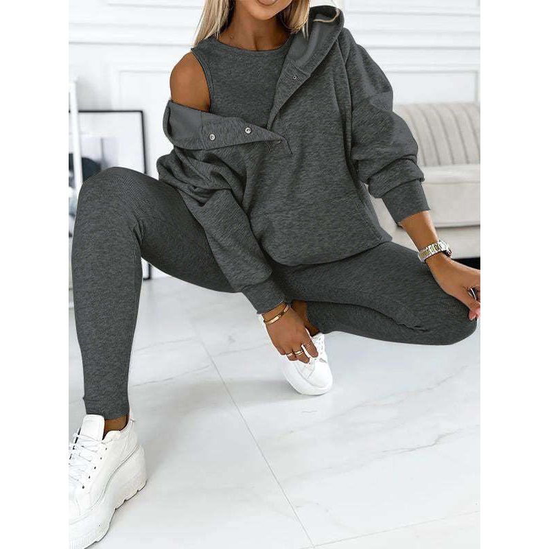 Oversized Dames 3-Delige Loungewear Set met Hoodie
