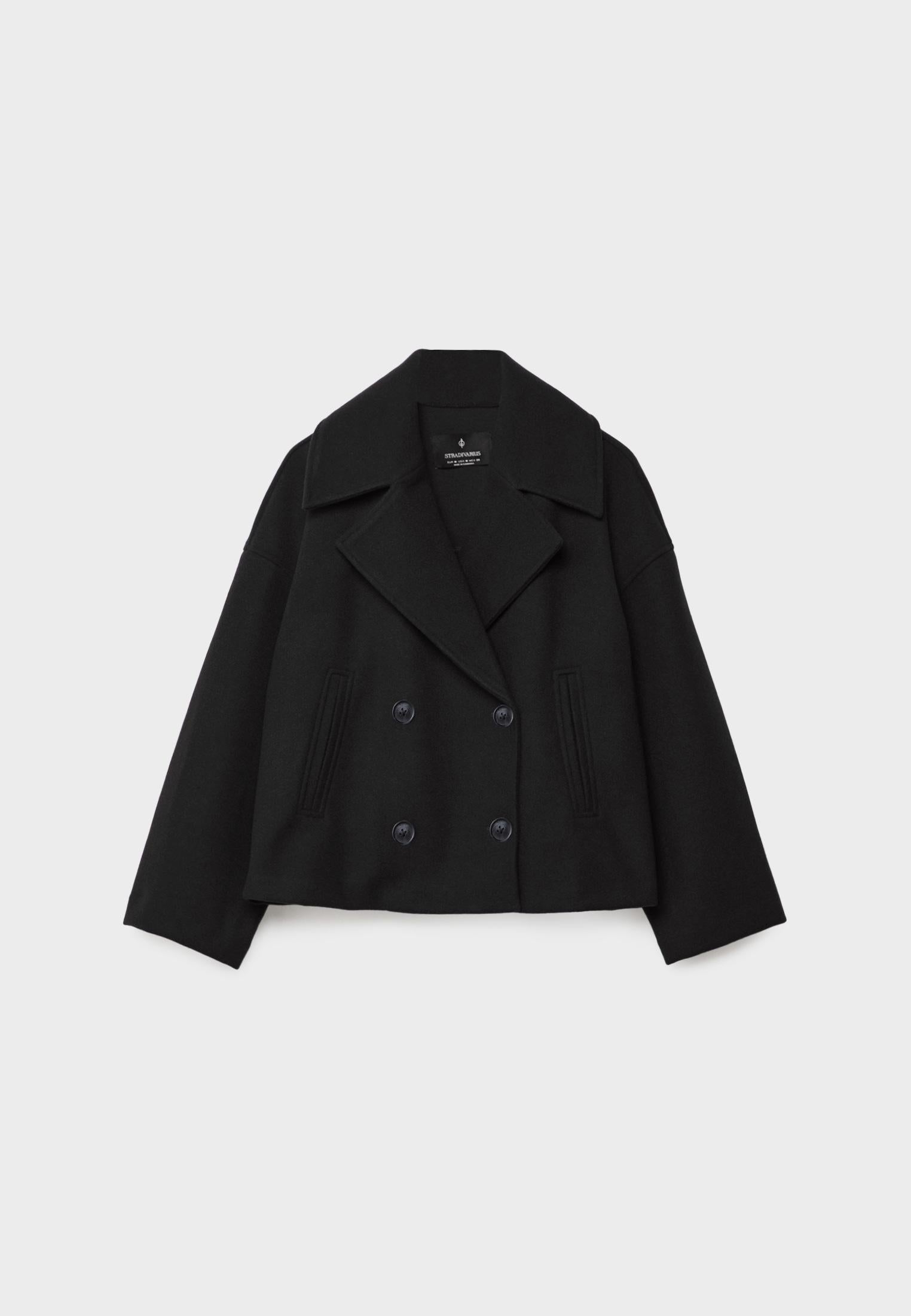 Korte Dames Peacoat Jas met Oversized Look