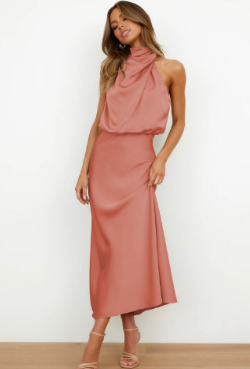 Leanny | Elegante Halterjurk in Satijnlook