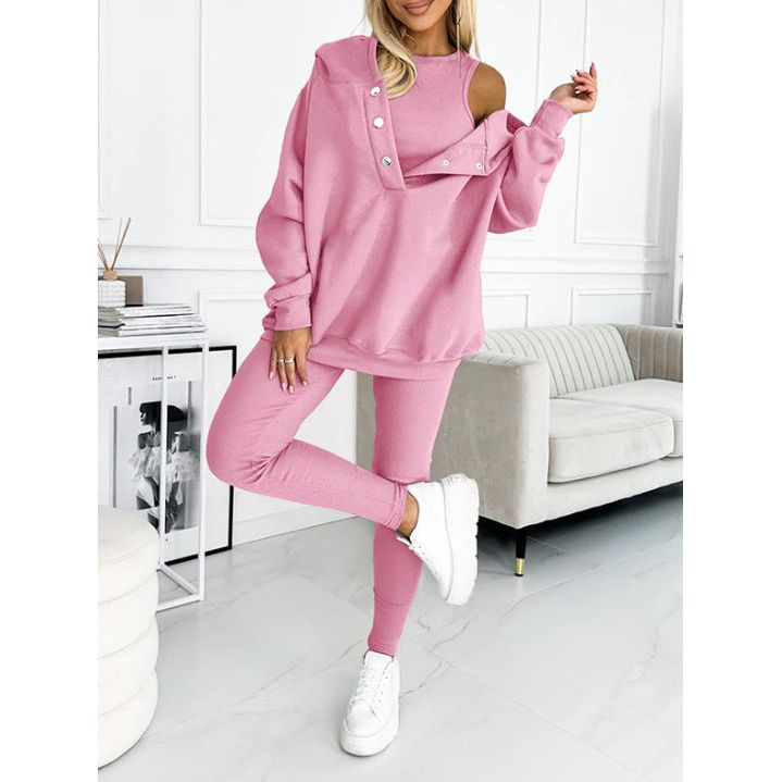Oversized Dames 3-Delige Loungewear Set met Hoodie