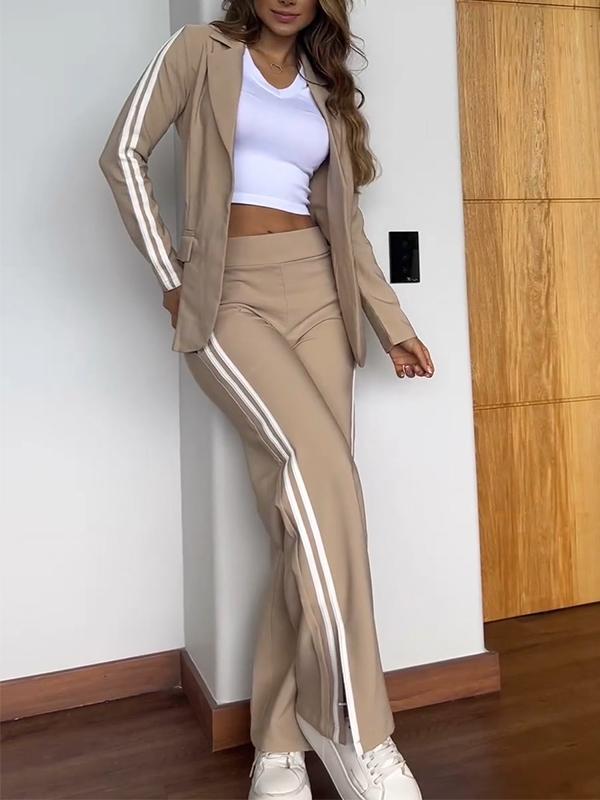Arlette | Sportieve Co-Ord Set met Blazer en Wijde Broek