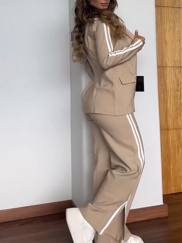 Arlette | Sportieve Co-Ord Set met Blazer en Wijde Broek