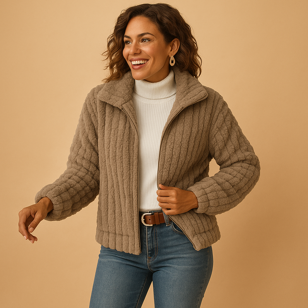 Stijlvolle Fleece Teddy Jas met Opstaande Kraag