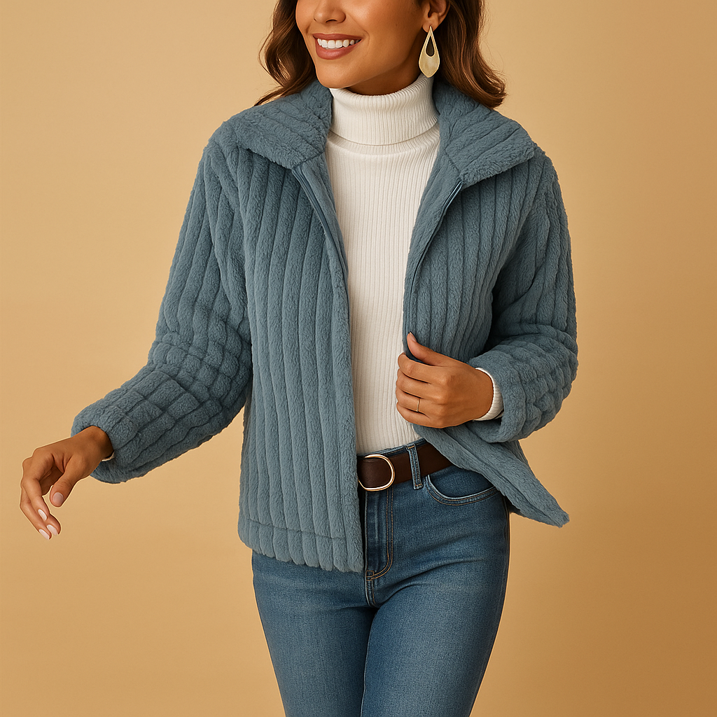 Stijlvolle Fleece Teddy Jas met Opstaande Kraag