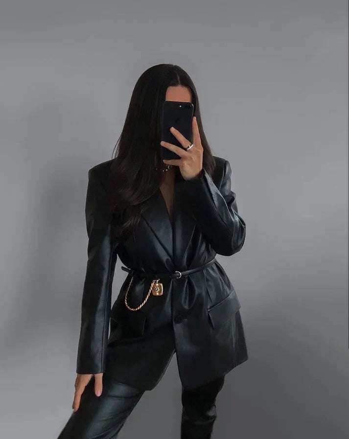 Rosanne | Chique Leren Blazer voor dames