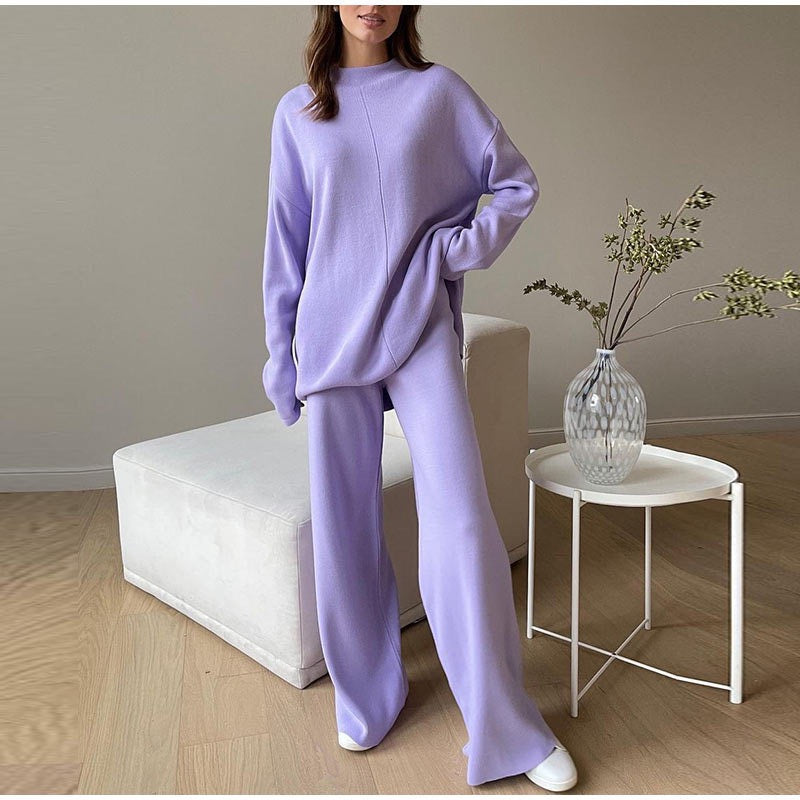 Luxe Oversized Vrouwen Loungewear Set met Wijde Broek