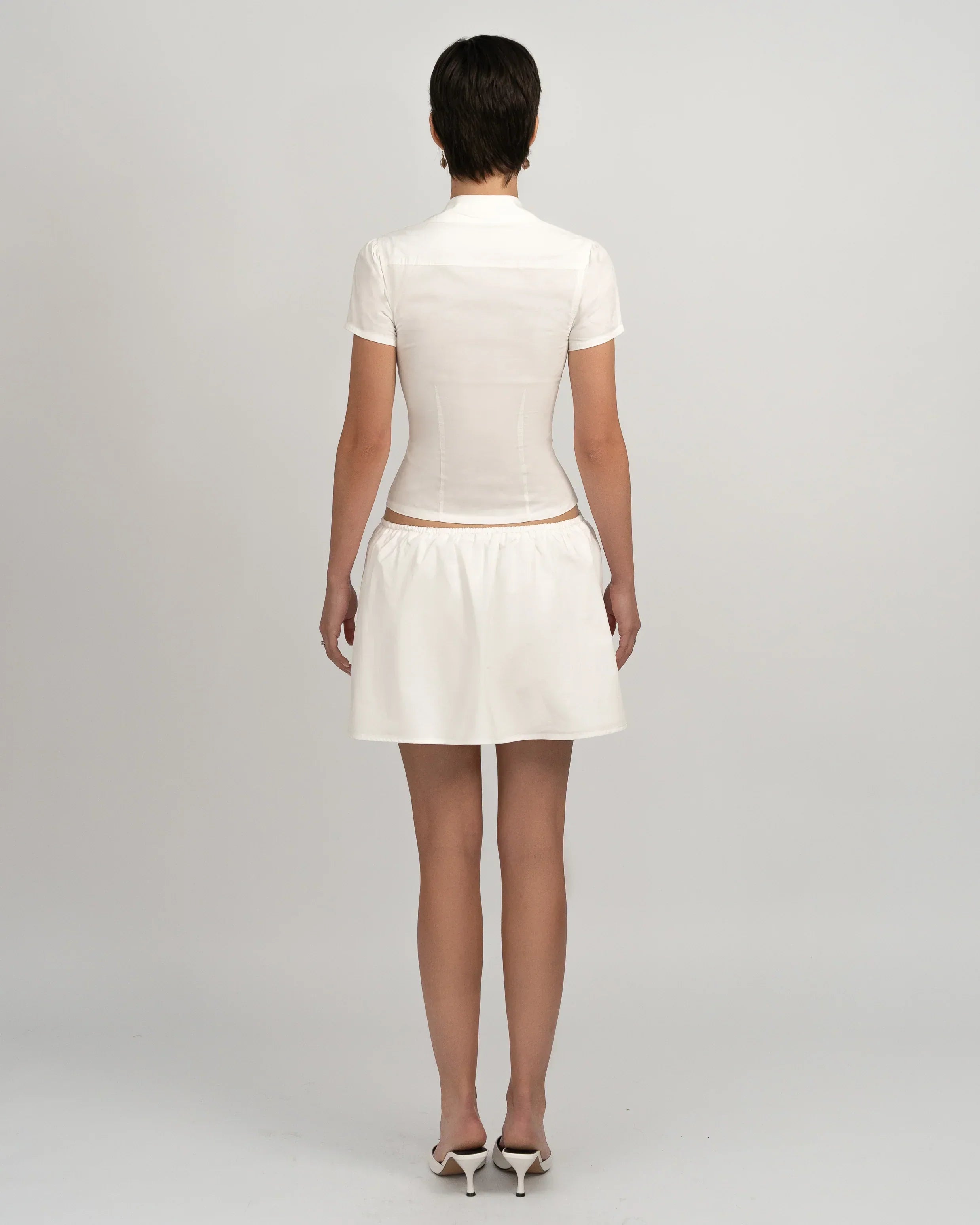 Lydia | Vintage Blouse met Korte Mouwen