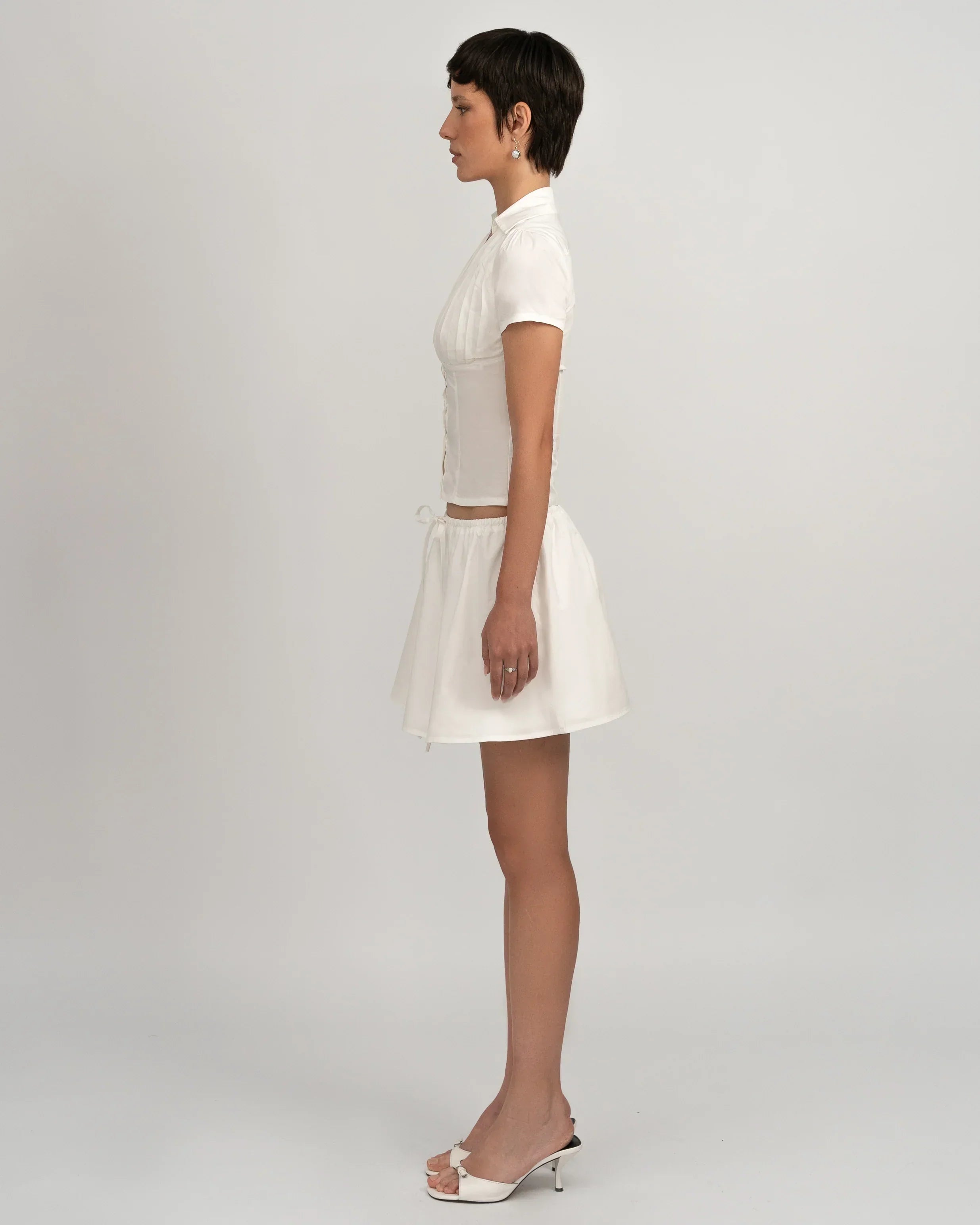 Lydia | Vintage Blouse met Korte Mouwen