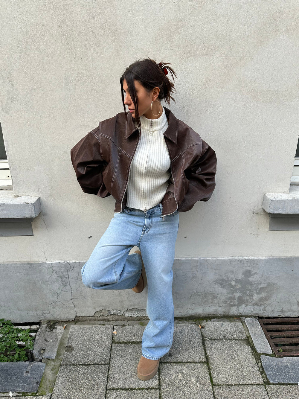 Anne | Trendy Oversized Leren Jas