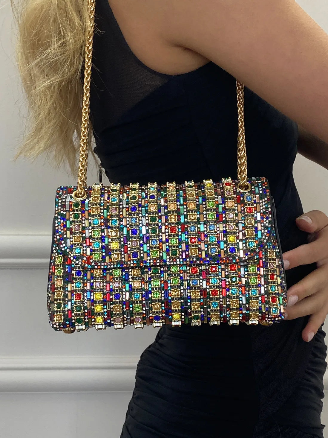 Tadea | Statement Schoudertas met Strass Mozaïek