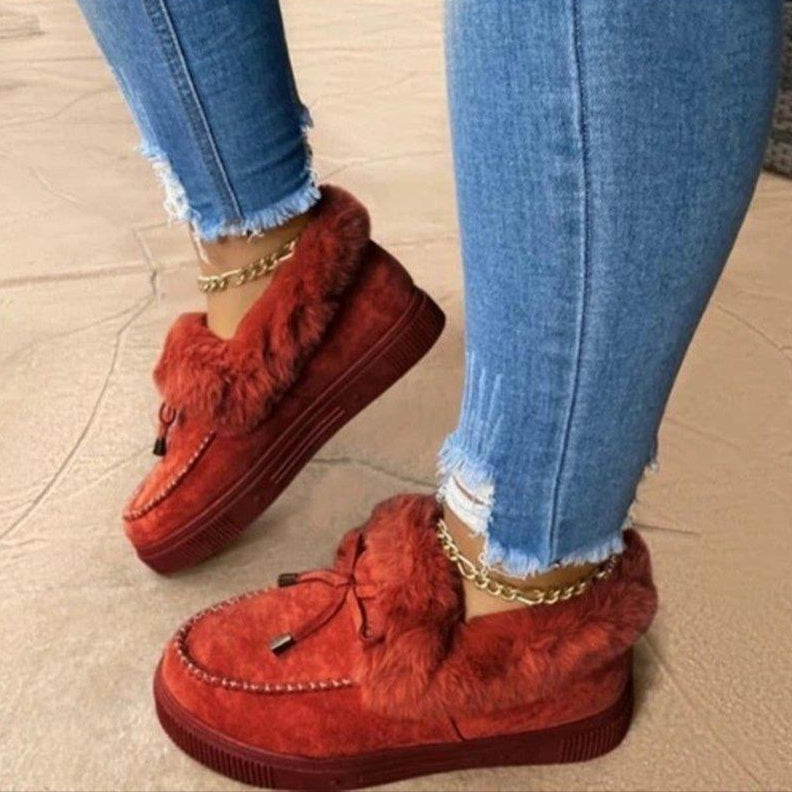 Warme Trendy Dames Pantoffels Met Bontvoering