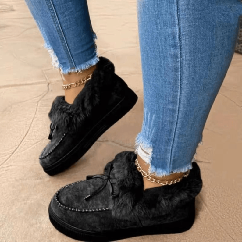 Warme Trendy Dames Pantoffels Met Bontvoering