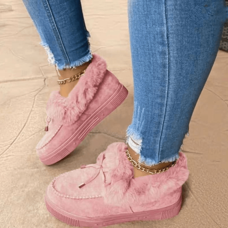 Warme Trendy Dames Pantoffels Met Bontvoering