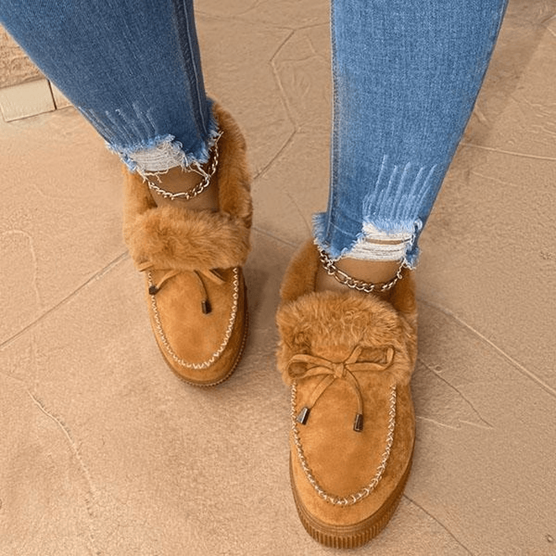 Warme Trendy Dames Pantoffels Met Bontvoering