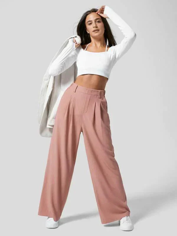 Noelle | Elegante Wijde Plooi Dames Broek