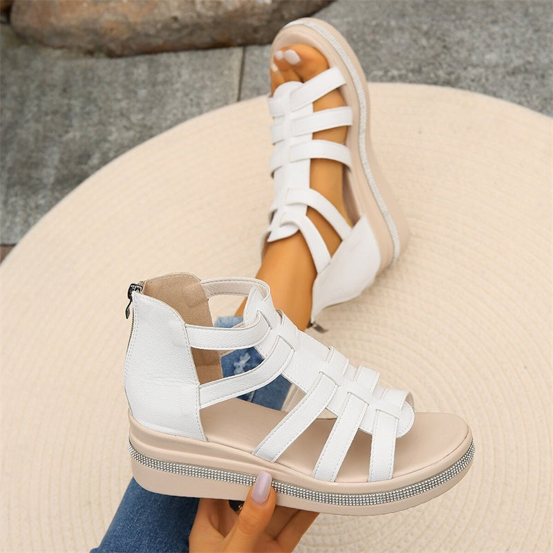 Ancilla | Gladiator Plateau Sandalen met Sleehak