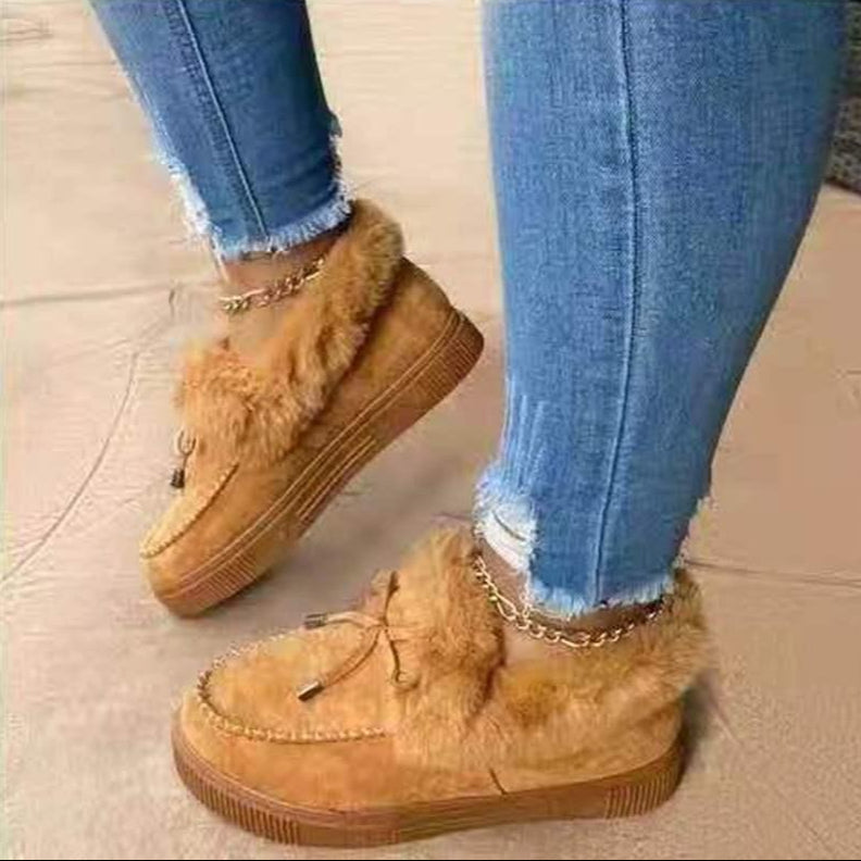 Warme Trendy Dames Pantoffels Met Bontvoering