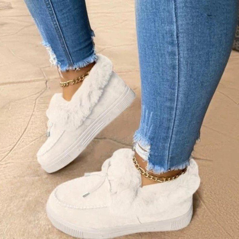 Warme Trendy Dames Pantoffels Met Bontvoering