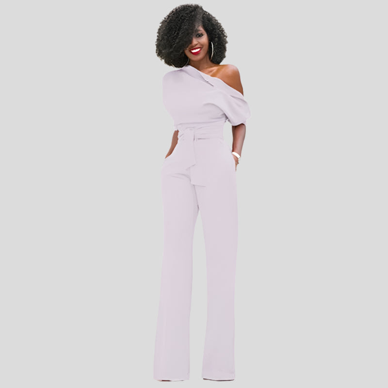 Hani | One-Shoulder Jumpsuit met Wijde Pijpen